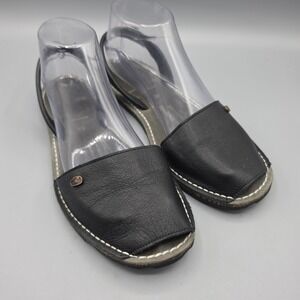 Menorca Sandals Womens 39 Black Leather Limited Edition Bridgestone Soles